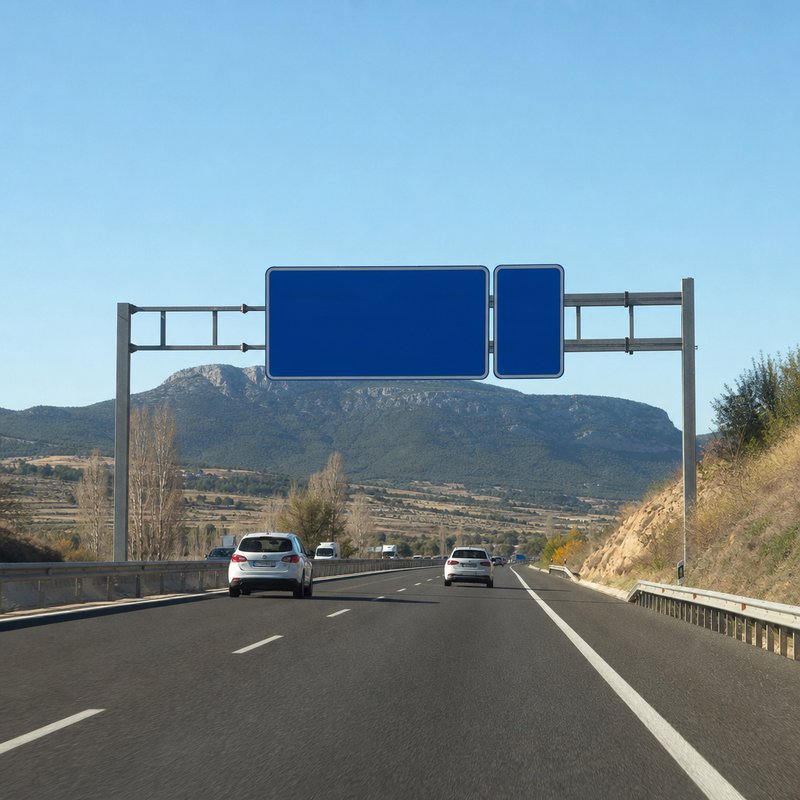 A Spanish highway with a direction sign